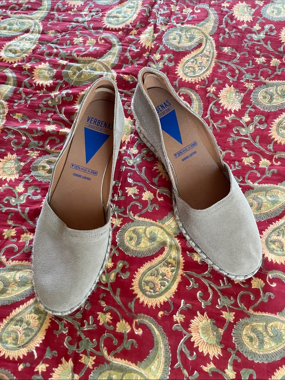 Verbenas, Women's Taupe Suede Espadrille heals